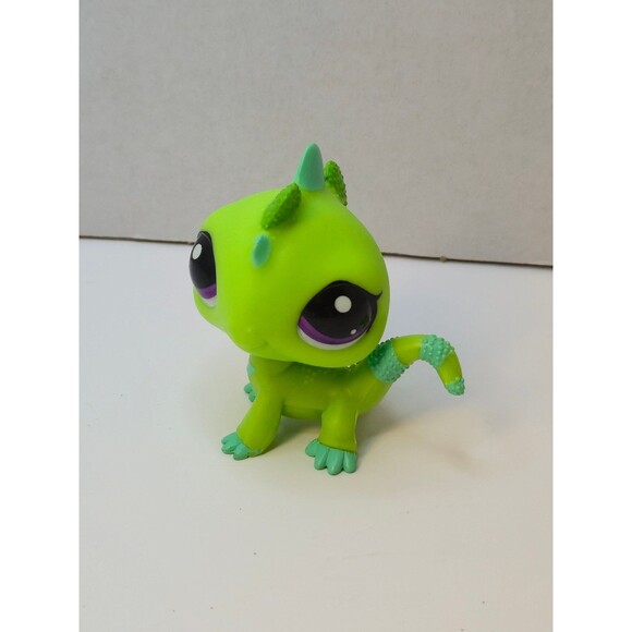 Littlest Pet Shop Wild Vibes G7 Gen 7 # 35 Lime Green Blue Iguana Lizard - Picture 1 of 3